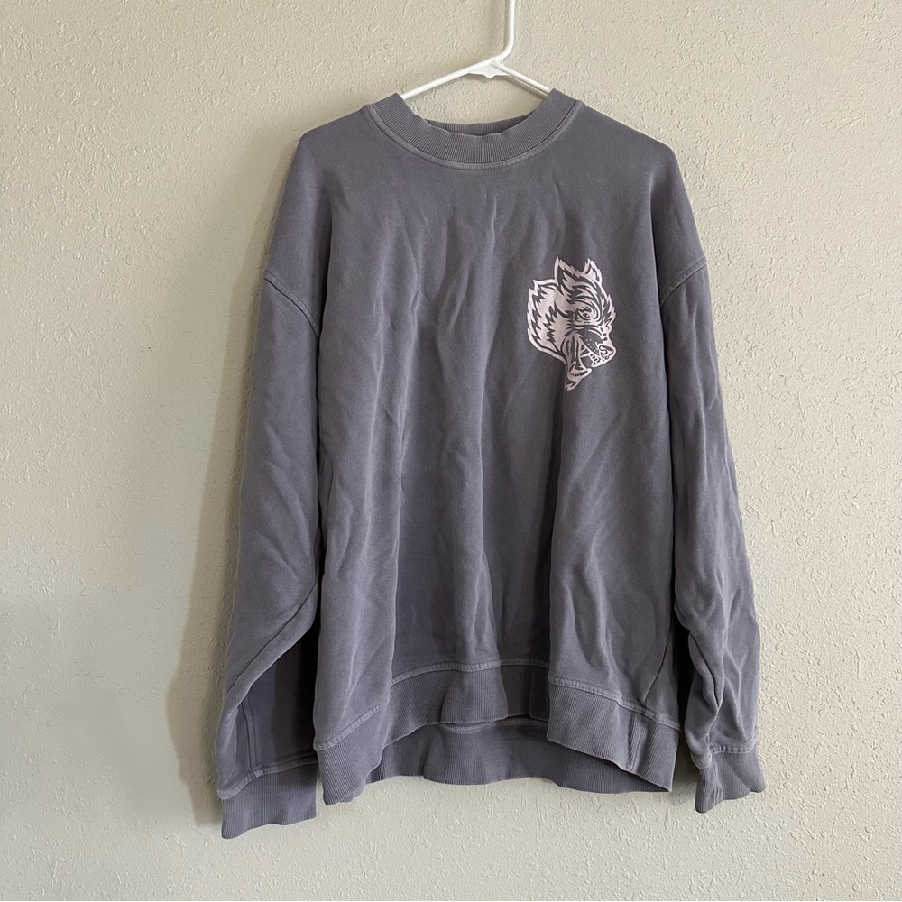 Darc Sport Lilac Purple Gray Crewneck Sweatshirt with Ribbed Cuffs